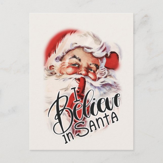 Postal Vintage Santa Rustic Country Navidades saludo (Anverso)