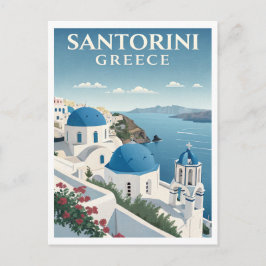 Postal Vintage Santorini Travel