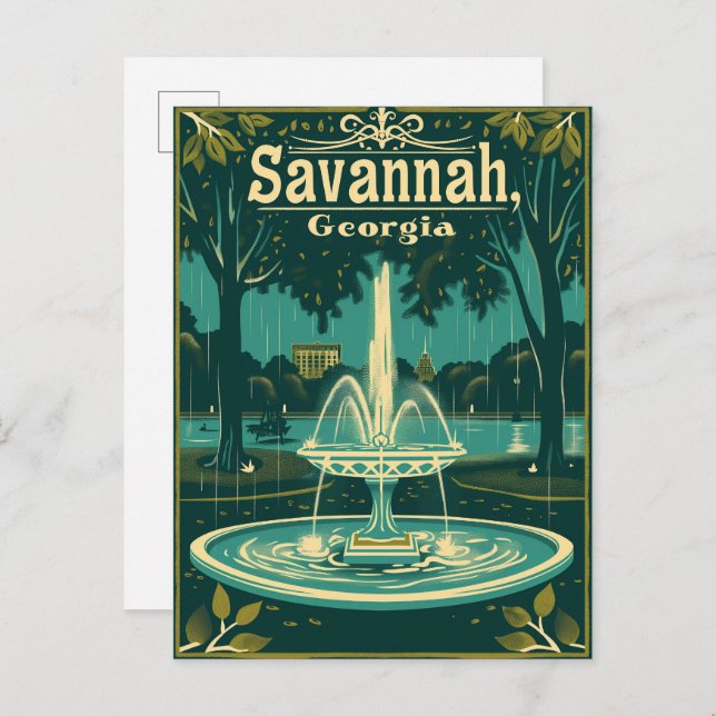 Postal Vintage Savannah (Anverso / Reverso)