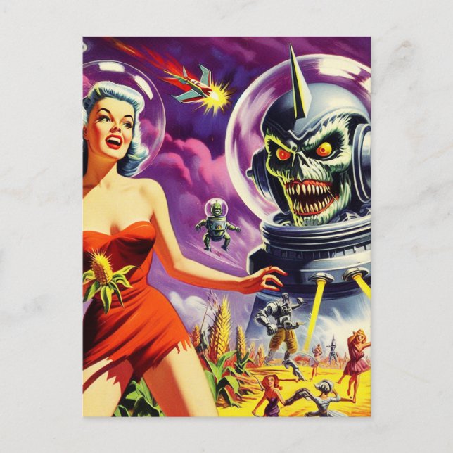 Postal Vintage Sci-Fi Pin Up (Anverso)