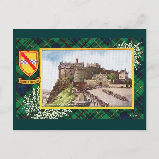 Postal Vintage Scotland, Hunting Stewart Edinburgh (Anverso)