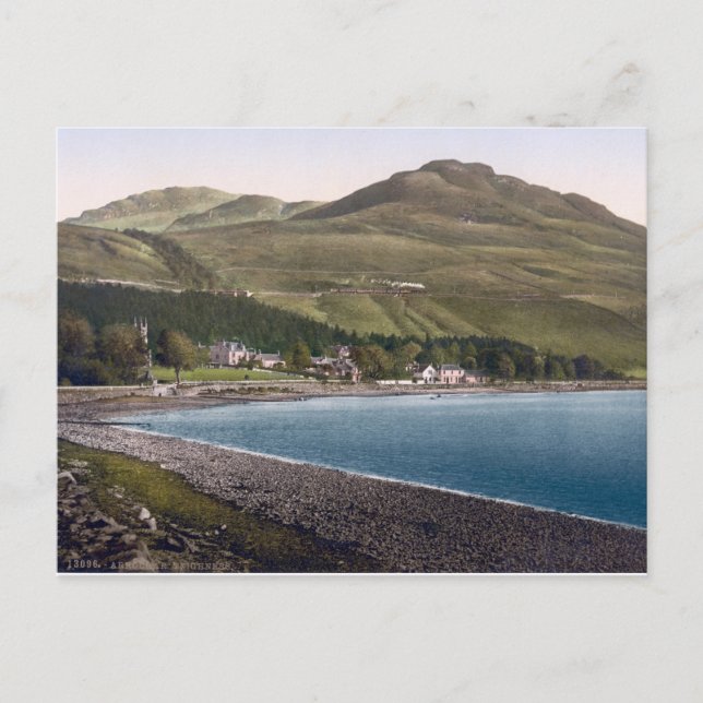 Postal Vintage Scotland, línea costera Teighness (Anverso)