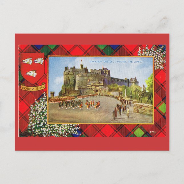 Postal Vintage Scotland, Robertson, castillo de Edimburgo (Anverso)