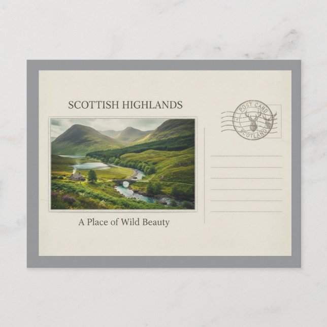 Postal Vintage Scottish Highlands Nature Postcard (Anverso)