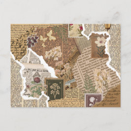 Postal Vintage Scrapbook Collage Antique Ephemera Aesthet
