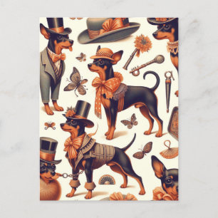 Postal Vintage Seamless Pinscher