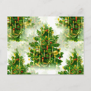 Postal Vintage Seamless Victorian Christmas Tree Pattern