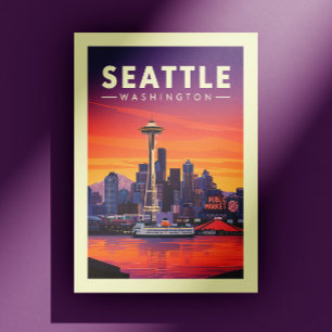 Postal Vintage Seattle Washington