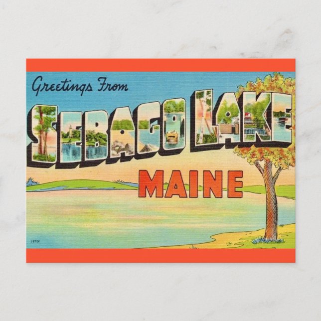 Postal Vintage Sebago Lake Maine  (Anverso)