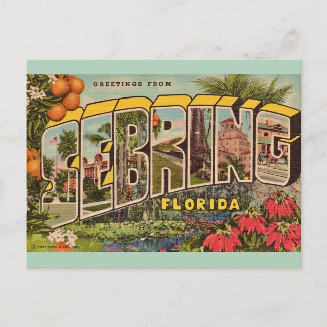 Postal Vintage Sebring Florida  (Anverso)
