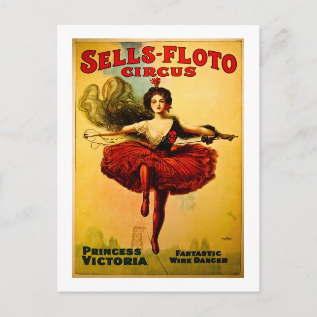 Postal Vintage Sells-Floto Circus Poster (Anverso)