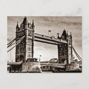 Postal Vintage Sepia London Tower Bridge