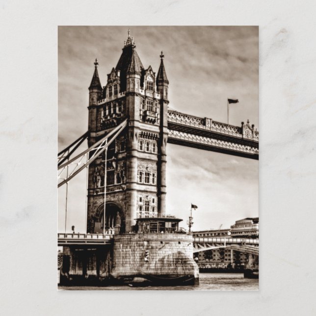 Postal Vintage Sepia London Tower Bridge (Anverso)