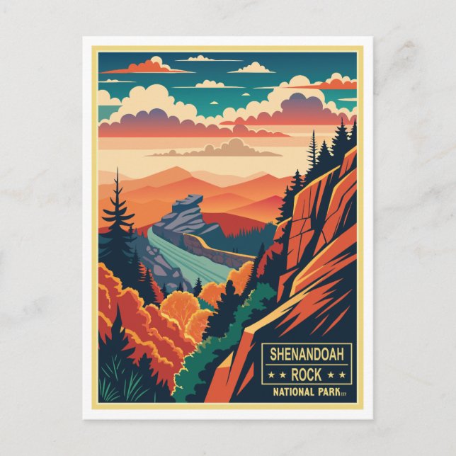 Postal Vintage Shenandoah Rock National Park (Anverso)
