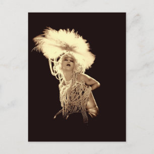 Postal Vintage Showgirl
