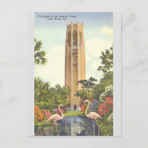 Postal Vintage Singing Tower Lake Wales Florida Postcard