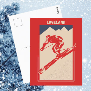 Postal Vintage Ski Colorado Mountain Resort Loveland