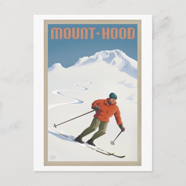Postal Vintage Ski Mt. Hood (Anverso)