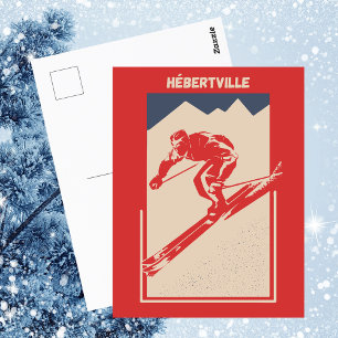 Postal Vintage Ski Quebec Resort Hebertville