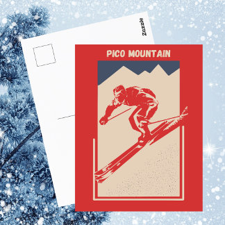 Postal Vintage Ski Vermont Resort Pico Mountain