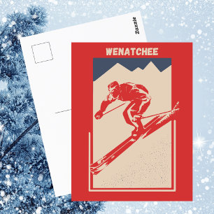 Postal Vintage Ski Washington Resort Wenatchee