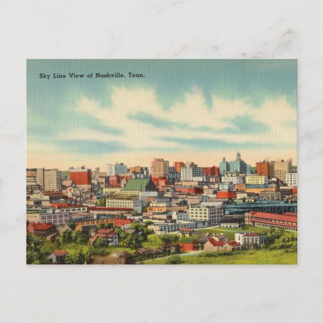 Postal Vintage, Skyline de Nashville, Tennessee (Anverso)