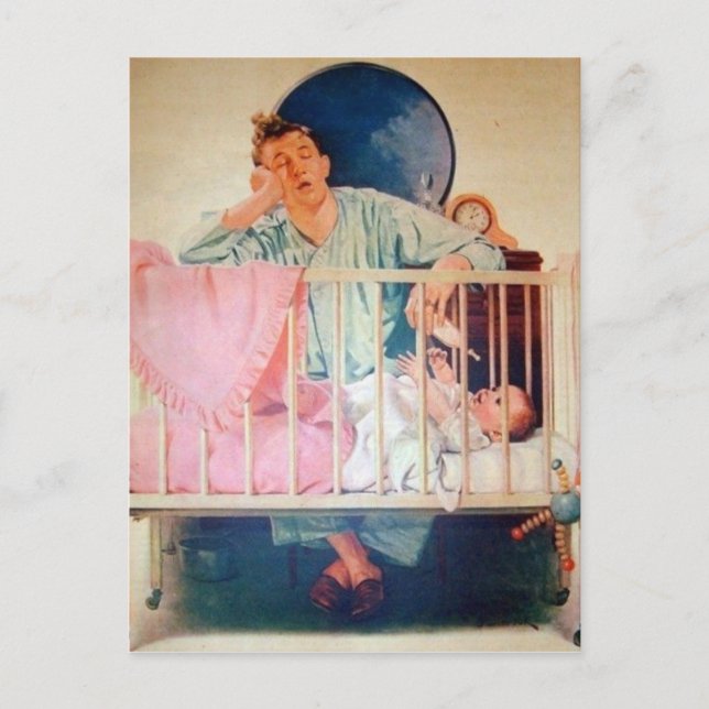 Postal Vintage Sleepy Dad (Anverso)