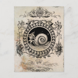 Postal Vintage Snail Fairy Collage