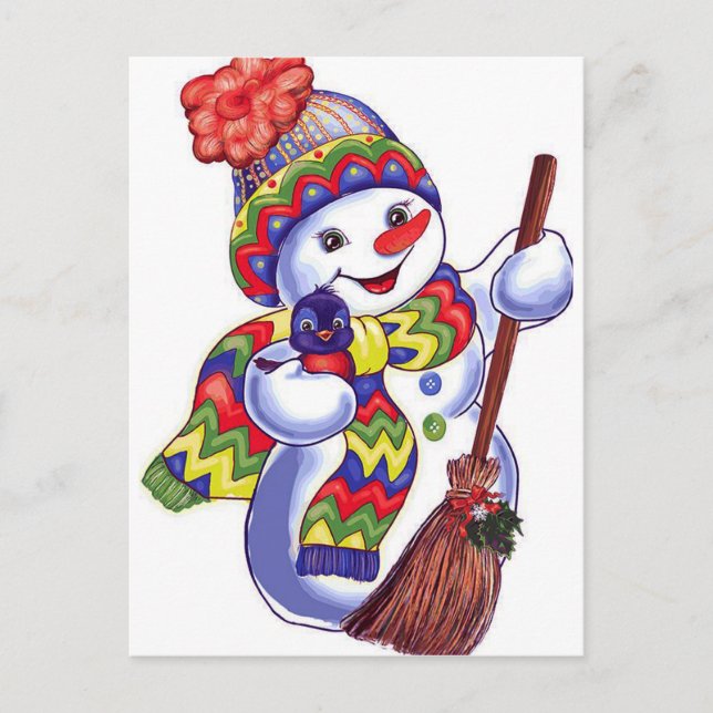 Postal Vintage Snowman (Anverso)