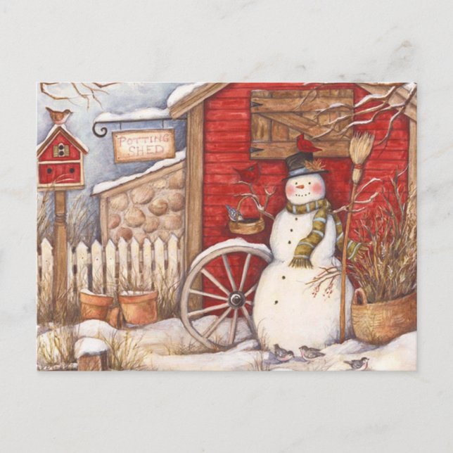 Postal Vintage Snowman (Anverso)