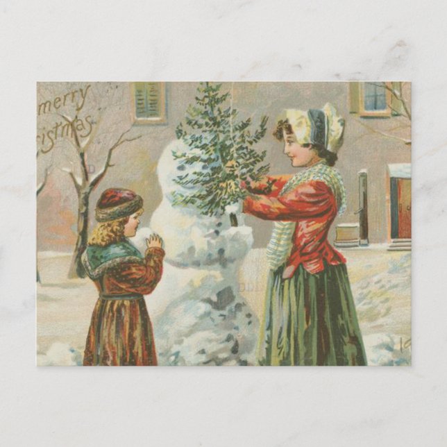 Postal Vintage Snowman (Anverso)