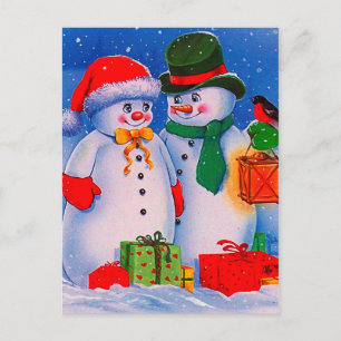 Postal Vintage Snowman