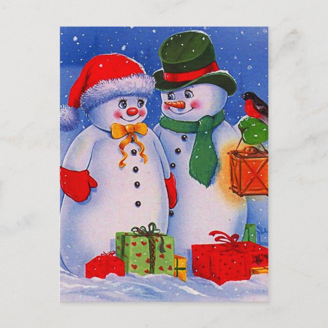 Postal Vintage Snowman (Anverso)