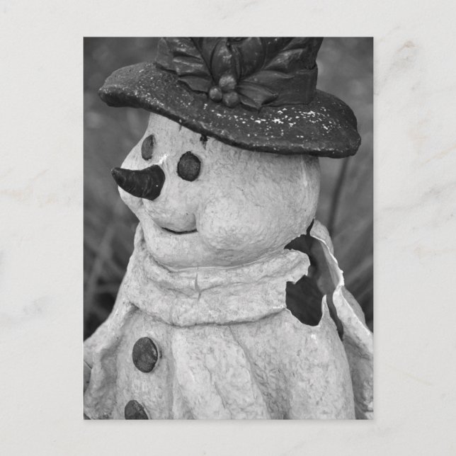 Postal Vintage Snowman, moho de explosión fotográfica nav (Anverso)