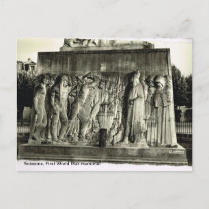 Postal Vintage, Soissons, monumento a la Primera Guerra M