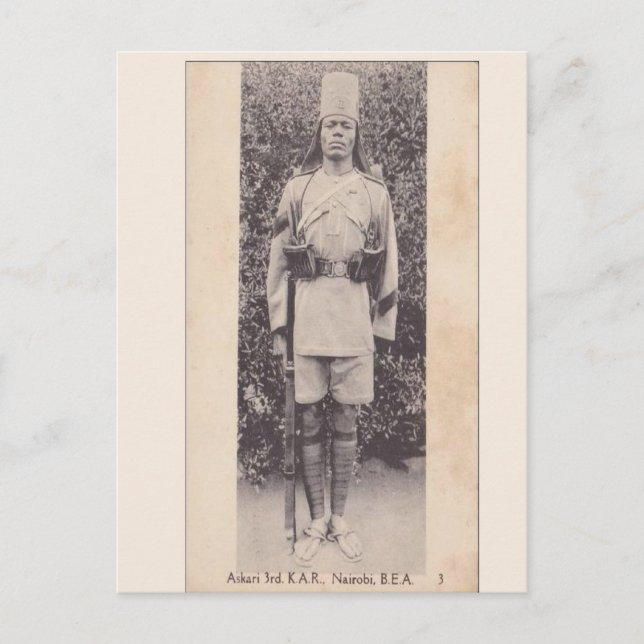 Postal Vintage, soldado del Commonwealth, Nairobi, Kenia (Anverso)