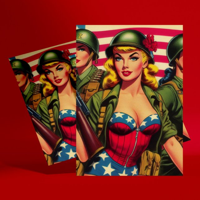 Postal Vintage Soldier Military Pin-up (Subido por el creador)