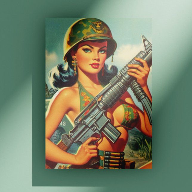 Postal Vintage Soldier Pin-up (Subido por el creador)