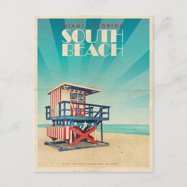 Postal Vintage South Beach Florida (Anverso)