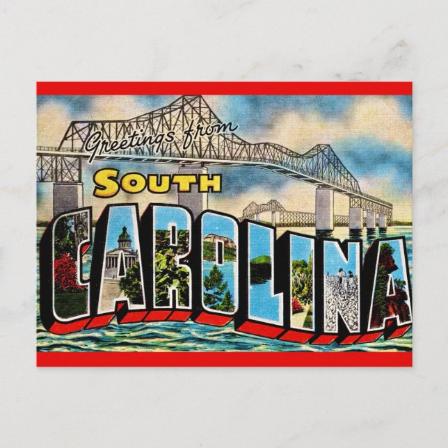 Postal Vintage South Carolina Greeting (Anverso)