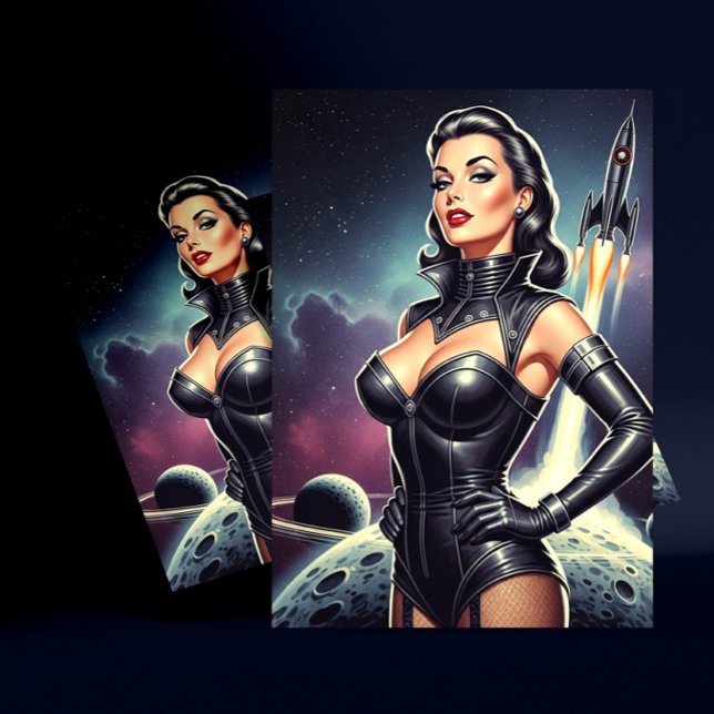 Postal Vintage Space Pin-up (Subido por el creador)