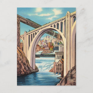 Postal Vintage Spokane, Washington y caídas
