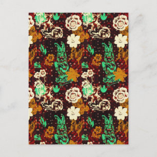 Postal Vintage Spring Greenery Garden Flowers