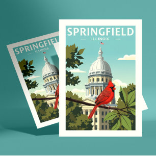 Postal Vintage Springfield Illinois