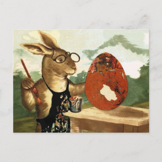 POSTAL VINTAGE SR. HUEVO DE PINTURA DE RABBIT (Anverso)