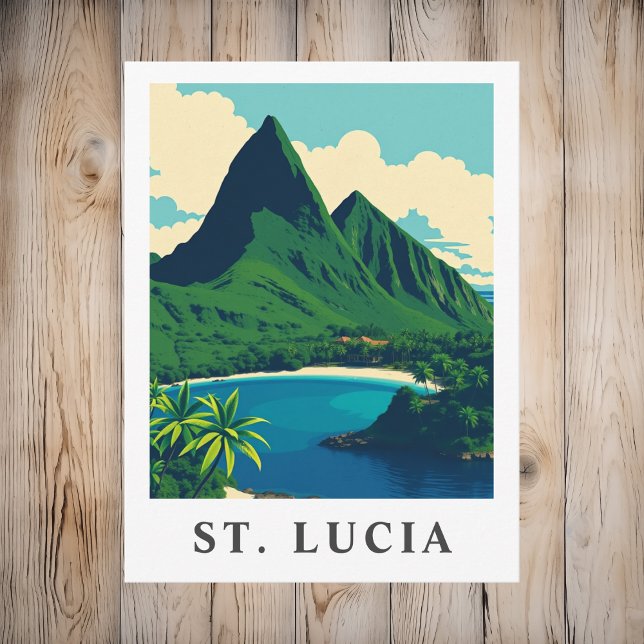 Postal Vintage St. Lucia Caribbean Travel (Vintage St. Lucia Caribbean Travel Postcard
)
