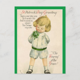 Postal Vintage St Patrick saluda a un lindo niño rubio