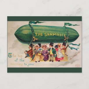 Postal Vintage St. Patrick's Day a la cabeza de la mañana