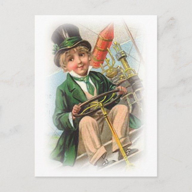 Postal Vintage St Patricks Day Boy (Anverso)