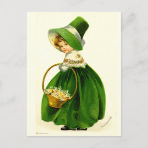 Postal Vintage St. Patrick's Day Chica